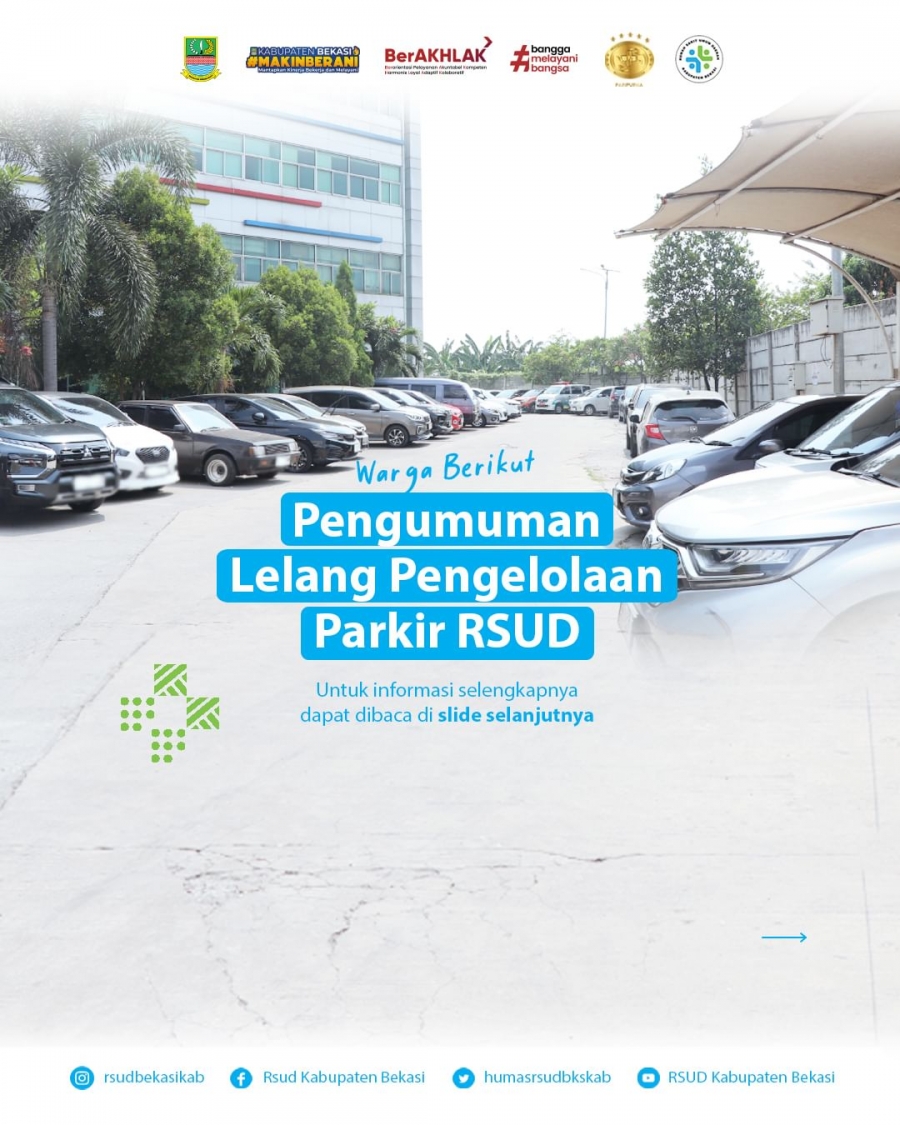 Pengumuman Lelang Pengelolaan Parkir RSUD Kabupaten Bekasi 
